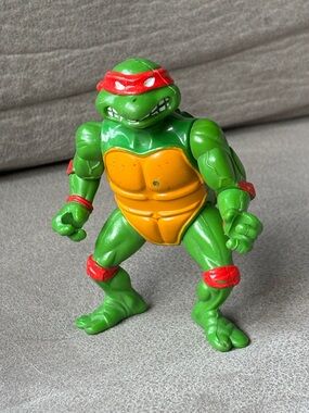 Vintage 1988 TMNT Raphael Playmates Raph Action Figure Hard Head